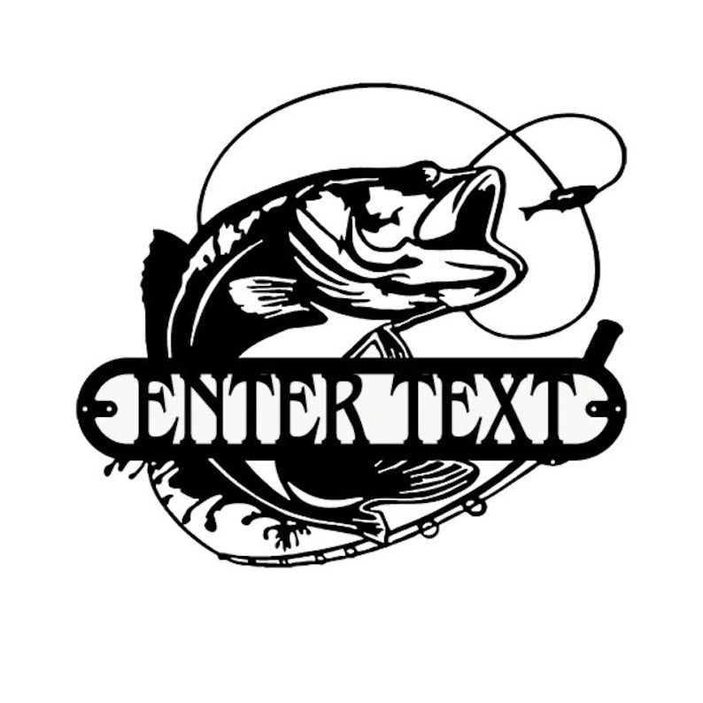 Custom Fishing Name Sign, Outdoor Fishing Wall Decor