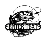 Custom Fishing Name Sign, Outdoor Fishing Wall Decor