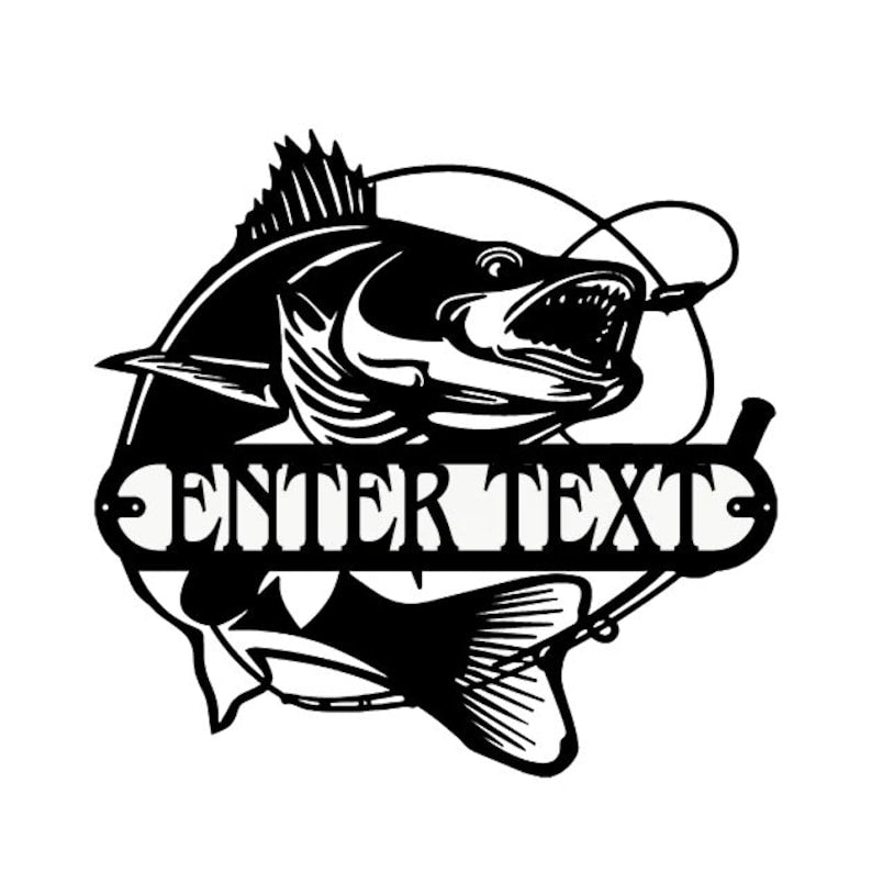 Custom Fishing Name Sign, Outdoor Fishing Wall Decor