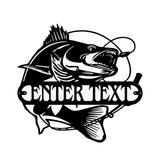 Custom Fishing Name Sign, Outdoor Fishing Wall Decor