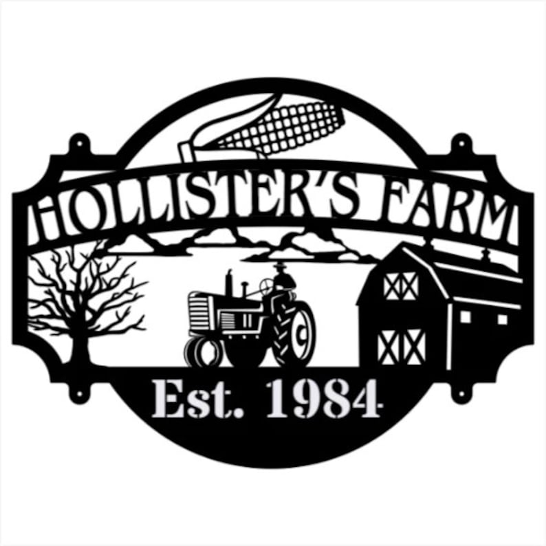 Metal Farm Signs, Hollister's Farm Metal Wall Art Decor