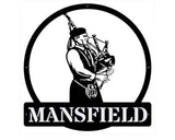 Bagpiper Metal Wall Art, MansField Metal Name Sign Room Decor