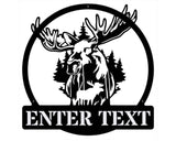 Metal Moose Wall Art, Custom Name Sign Moose Wall Decor