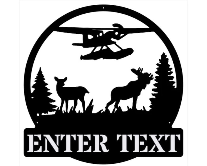 Wilderness Metal Wall Art, Deer Metal Sign Forest Wall Art