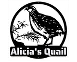 Quail Metal Wall Art, Personalized Bird Wall Art Home Decor