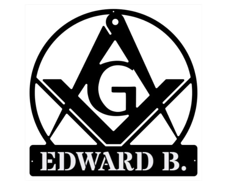 Masonic Lodge Sign Metal Wall Art, Custom Name Sign