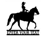 Custom Horse with Rider Metal Wall Art, Animal Wall Decor