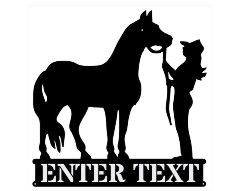 Custom Horse with Rider Metal Wall Art, Animal Wall Decor