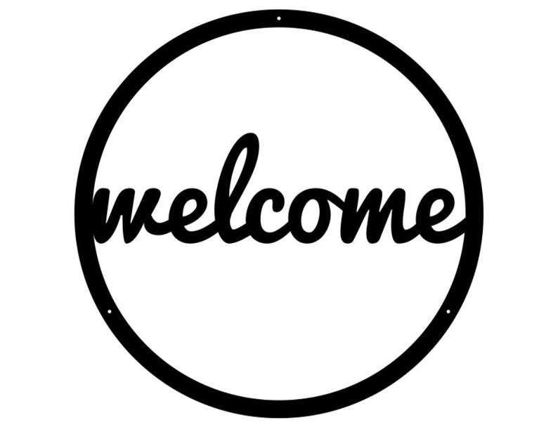 Metal Welcome Sign, Welcome Round Sign Outdoor Decor