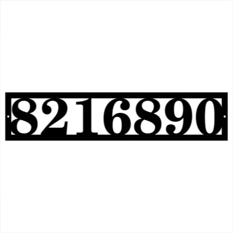 Metal House Numbers, Horizontal Number Address Metal Wall Sign