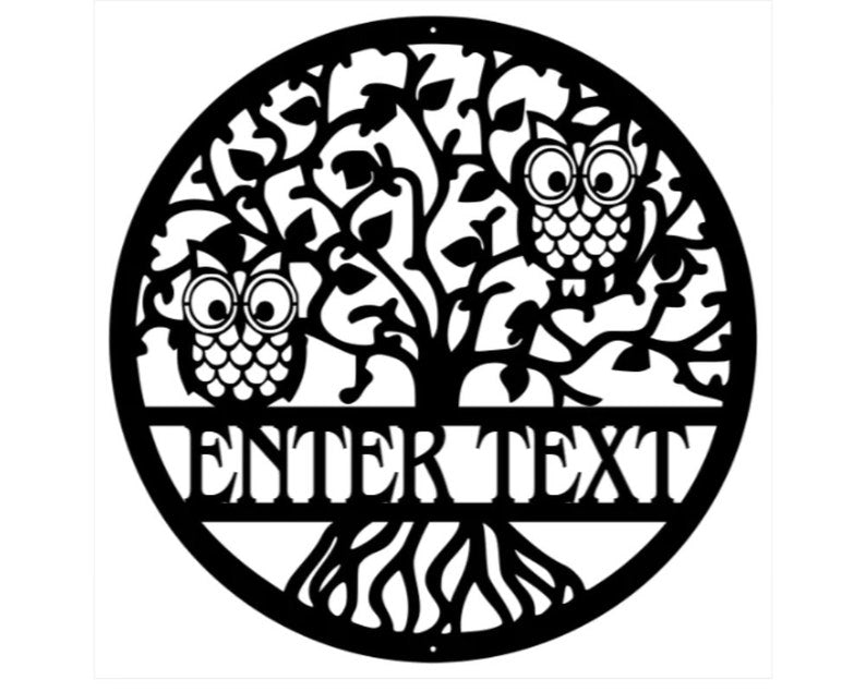 Tree of Life Owl Metal Wall Art, Laser Cut Metal Custom Signs for Walls