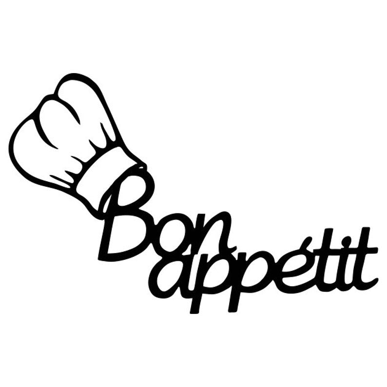Bon Appetit Metal Wall Art, Laser Cut Metal Word Art, Word Wall Decor