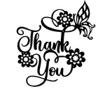 Floral Thank You Sign Metal Wall Art, Words Saying Art