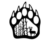 Deer Metal Wall Art, Deer in Bear Claw Metal Sign