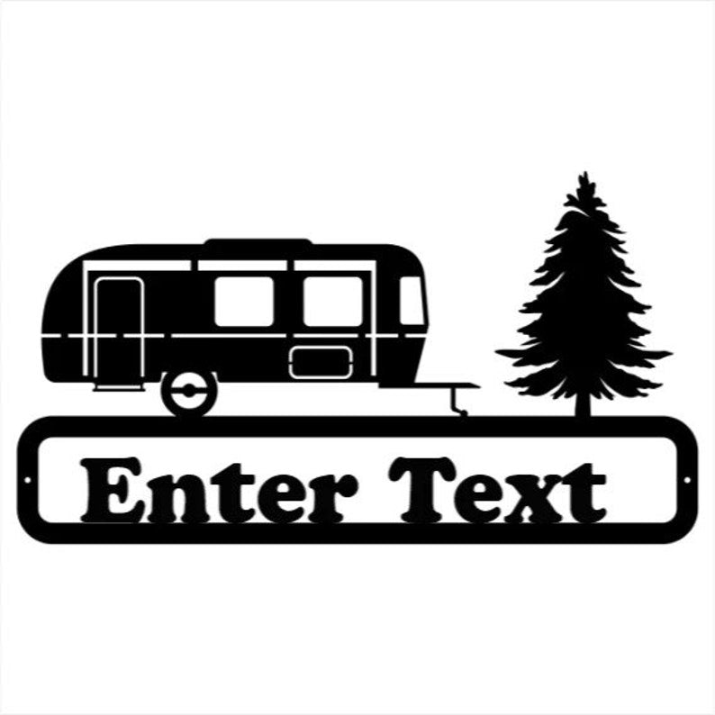 Metal Travel Trailer Metal Sign, Custom Name Sign