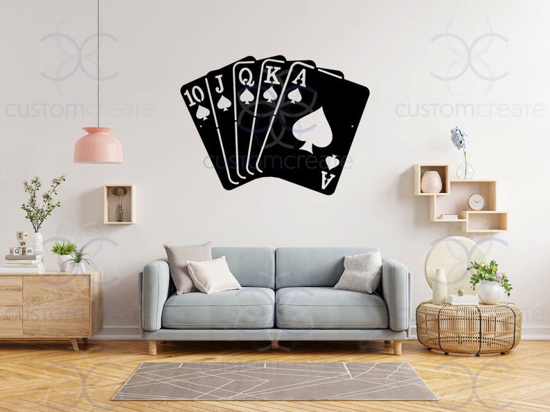 Poker Wall Art, Poker Gaming Card Metal Wall Playroom Decor