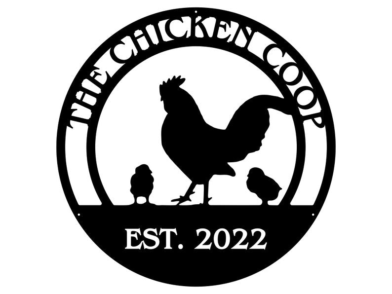Personalized Chicken Coop Sign, Metal Chicken Sign