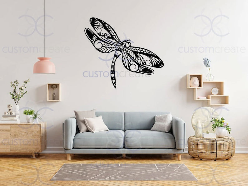 Dragonfly Wall Art Decor, Modern Metal Hanging Wall Art