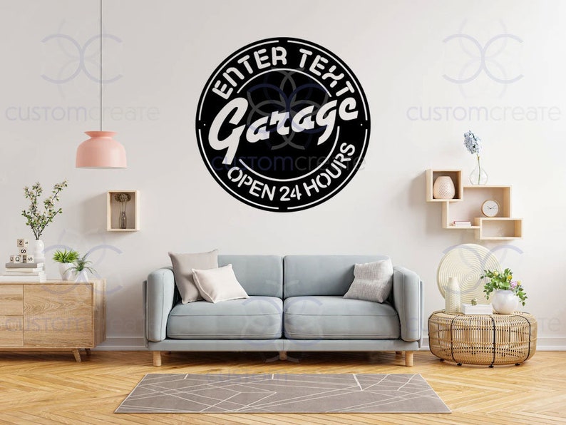 Metal Garage Sign, Custom Metal Garage Outdoor Decor