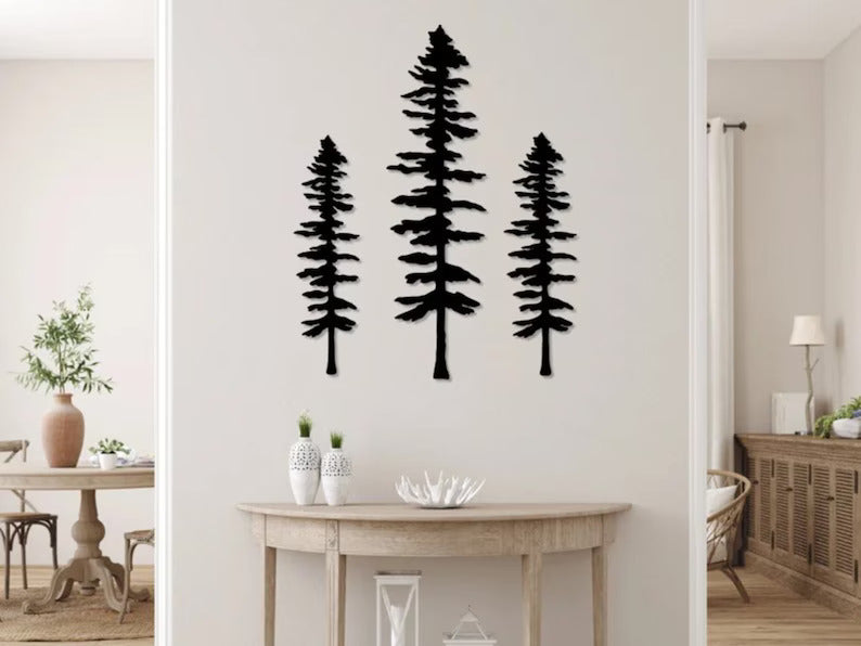 Sitka Tree Metal Wall Art Set of 3, Nature Lover Gift