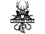 Custom Fish and Deer Metal Wall Art, Hunting Duck Sign