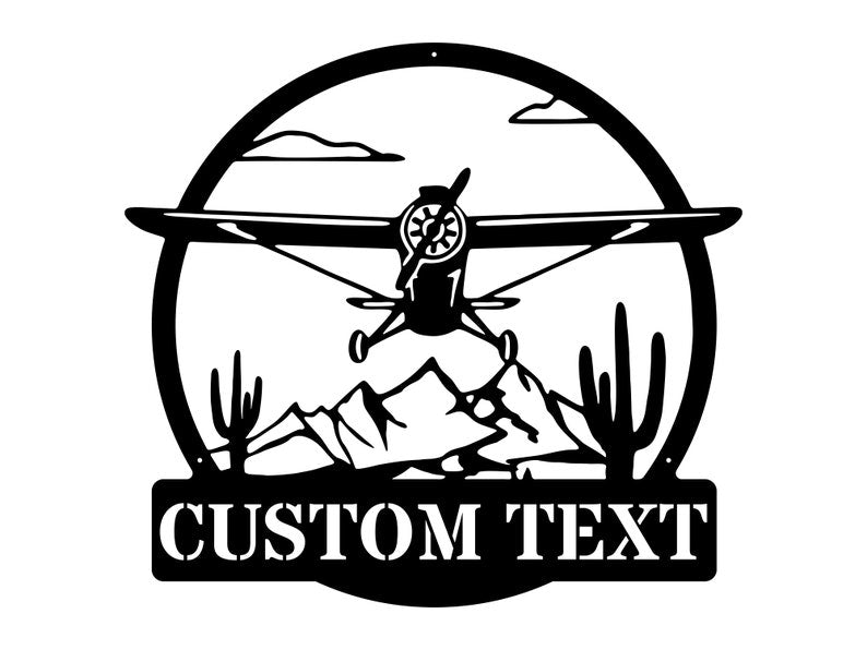 Custom Airplane Metal Sign, Airplane Metal Wall Art