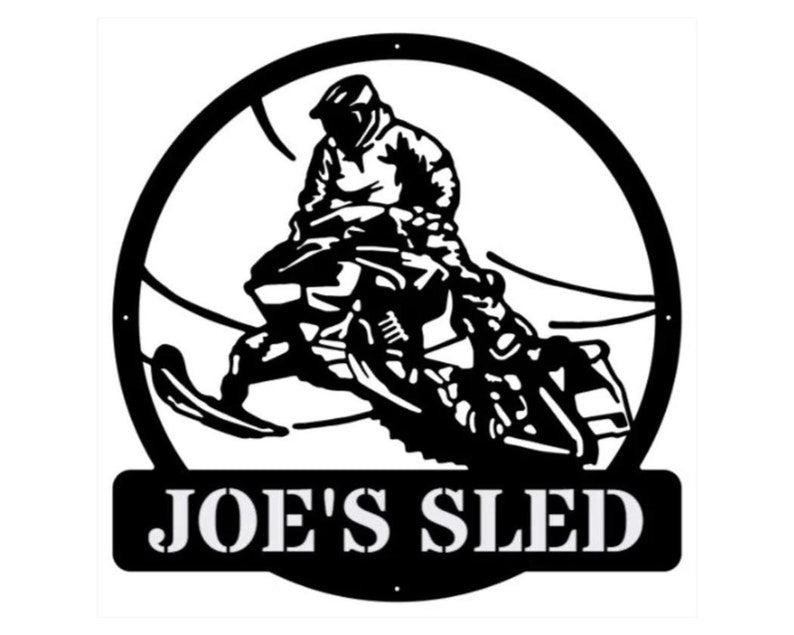 Custom Snowmobile Sign Metal Wall Art, Outdoor Metal Sign