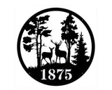 Deer in the Woods Custom Metal Sign, Deer Wall Art