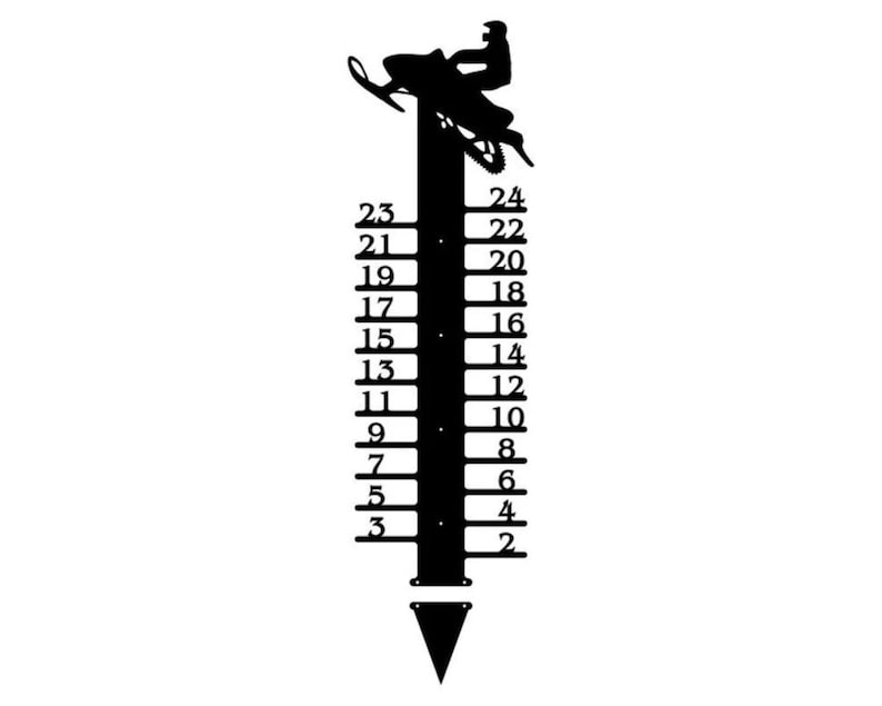 Metal Snow Gauge Wall Sign, Measuring Instrument Wall Decor