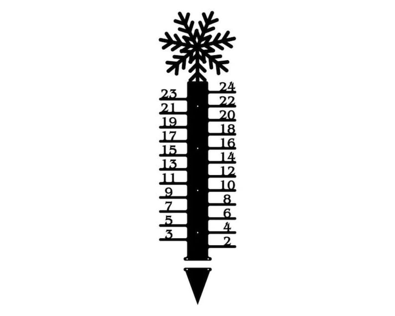 Snowflake Metal Snow Gauge, Measuring Instrument Wall Decor