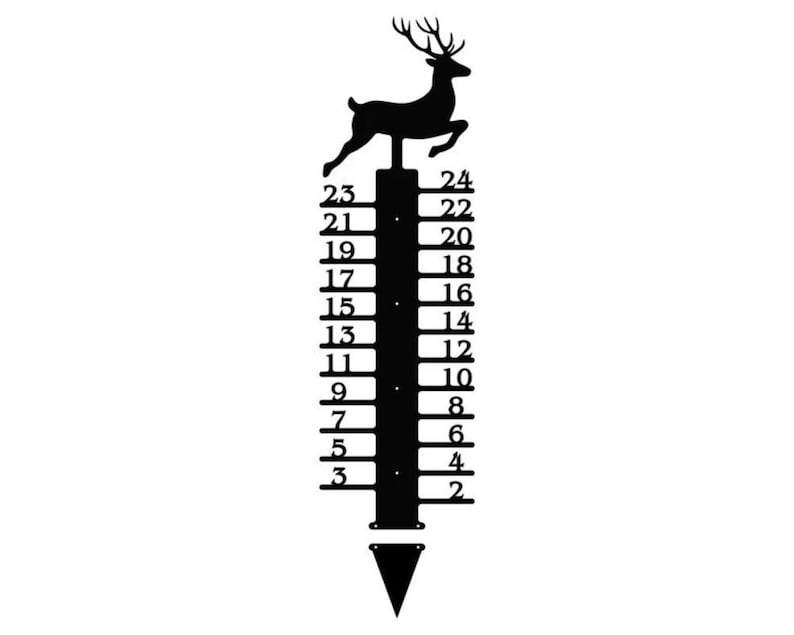 Reindeer Snow Gauge Metal Wall Art, Measuring Gauge Reindeer Wall Art