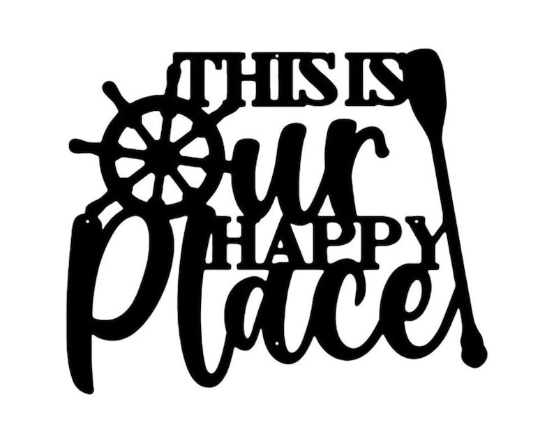 This Is Our Happy Place Sign, Wall Art for Outside of House