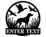 Duck Hunt Dog Metal Wall Art, Custom Name Sign Hunting Dog