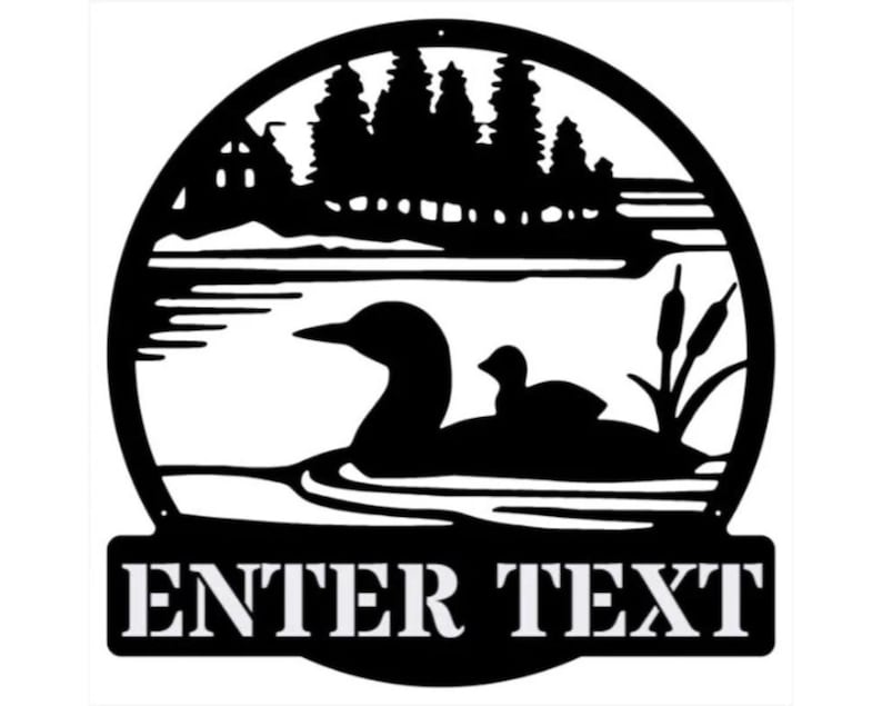 Loon Duck Metal Wall Art, Custom Name Sign for Wall Decor