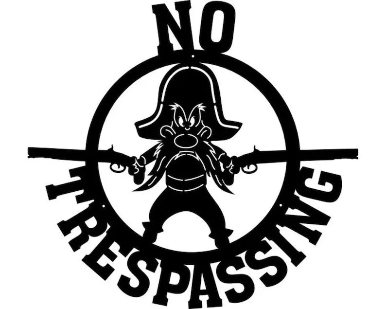 No Trespassing Metal Wall Art, Metal Gun Sign, Outdoor Metal Art, No Trespassing Sign, Geometric Wall Art, Laser Cut Wall Art, Metal Signs