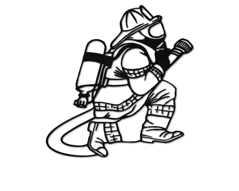 Metal Wall Art Firefighter, Custom Metal Monogram Signs for Wall
