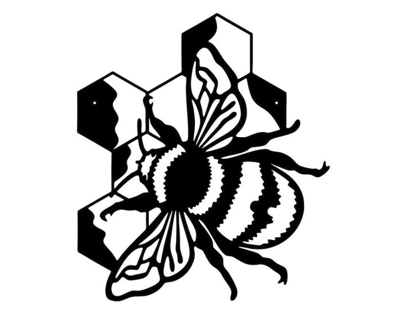 Honey Bee Wall Art,  Bees and Honeycomb Metal Wall Sign
