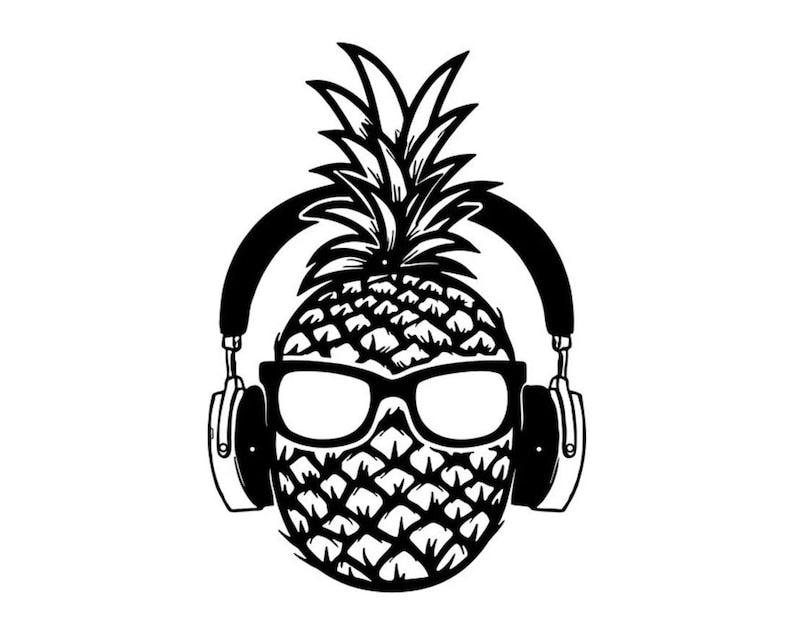Listen Music Pineapple Art, Metal Music Decor for Living Room