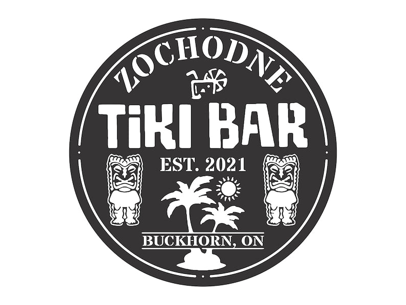 Custom Tiki Bar Sign Metal Artwork, Tiki Wall Art for Outdoor Decor