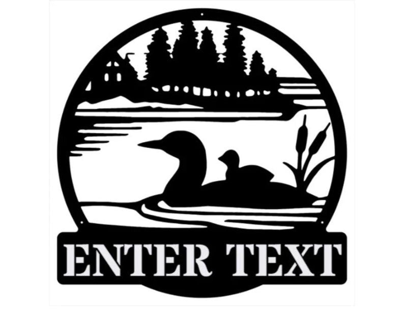Duck Sign Metal Wall Art, Custom Name Sign