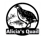 Quail Metal Wall Art, Personalized Bird Wall Art Home Decor