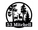 Deer in the Woods Wall Art, Custom Deer Metal Sign