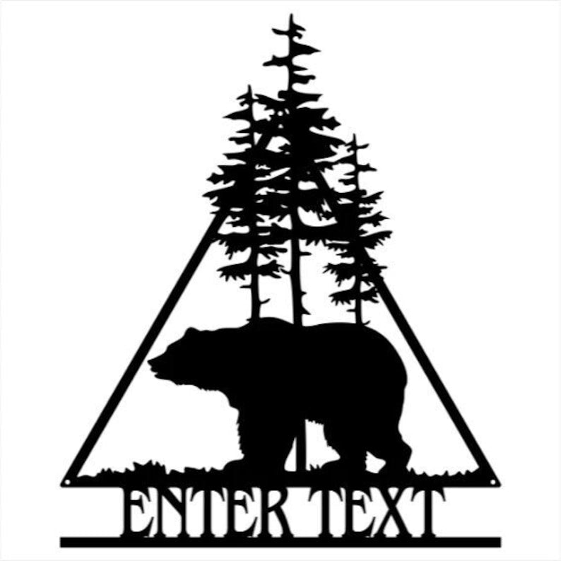 Personalized Bear Wall Art, Metal Bear Sign
