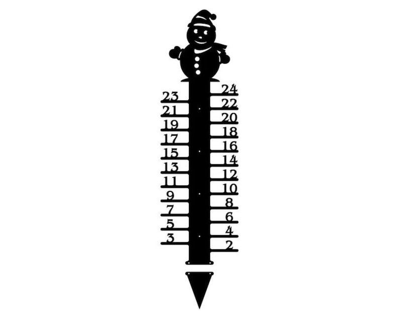 Snow Depth Gauge Wall Art, Snowman Outdoor Metal Garden Sign
