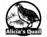 Quail Metal Art, Custom Metal Sign for Bird Lovers