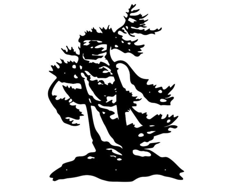 Metal Pine Tree Wall Art, Whispering Pine Tree Metal Wall Art