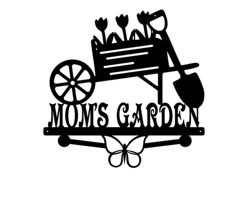 Moms Garden Sign Metal Wall Art, Metal Garden Decor