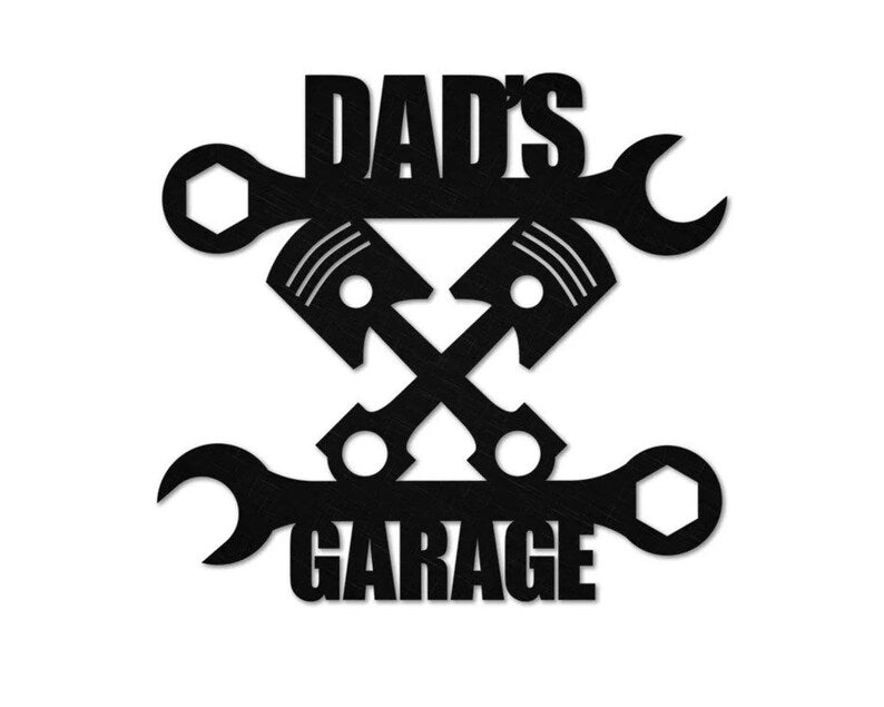 Dad's Garage Metal Sign, Large Metal Garage Signs Custom