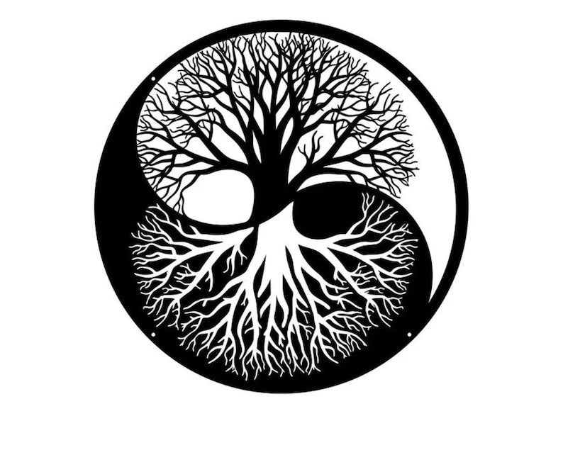 Tree of Life Metal Wall Art, Ying Yang Art for Nature Lovers