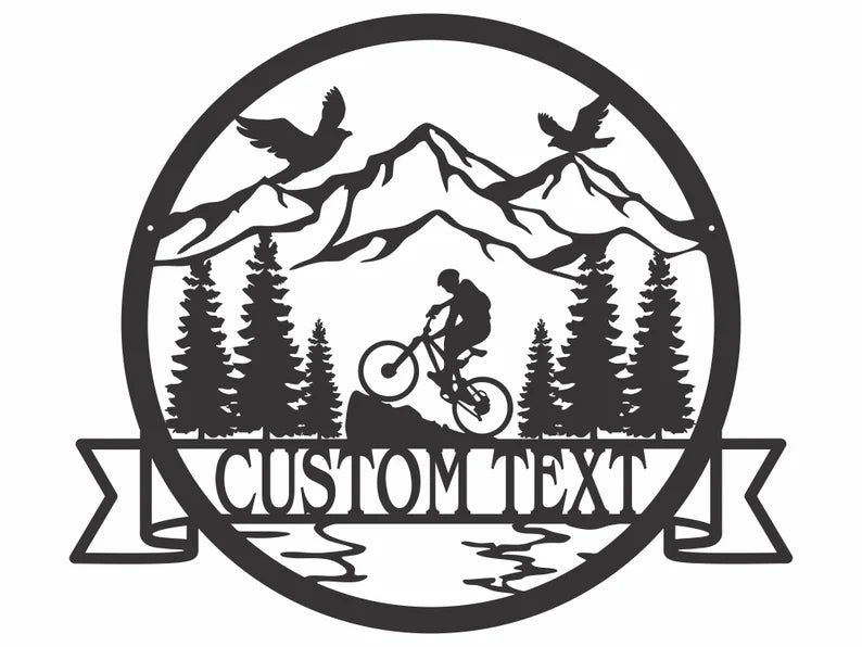 Custom Metal Mountain Bike Wall Art - Metal Wall Hanging
